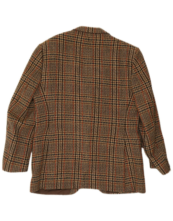 Jaqueta blazer masculina Avant com 2 botões IT 54 2XL marrom xadrez lã