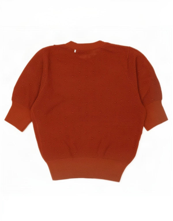 Suéter Zara feminino cropped manga curta gola redonda Reino Unido 10 pequeno marrom
