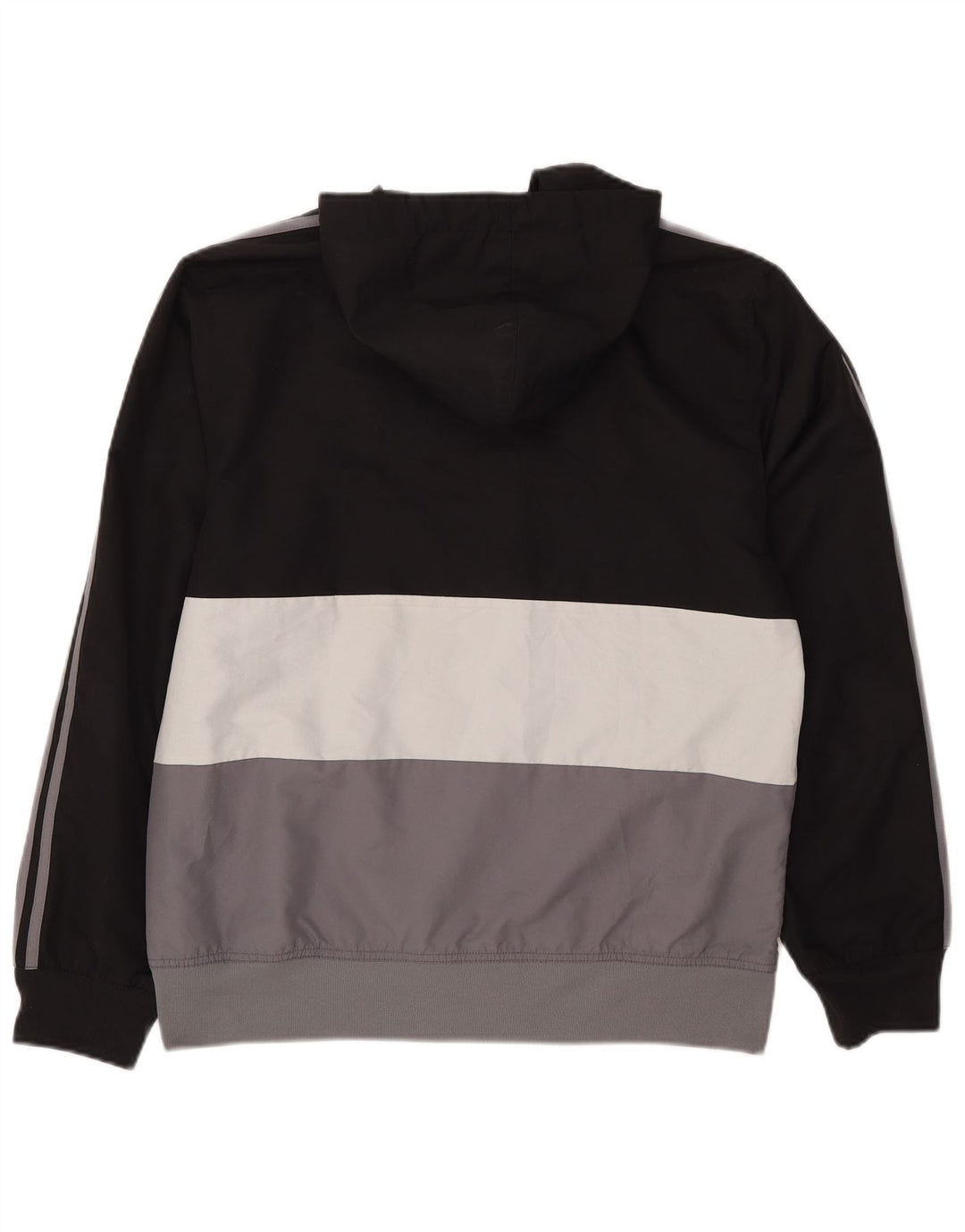 Adidas masculino moletom com capuz jaqueta superior médio preto colorblock poliéster