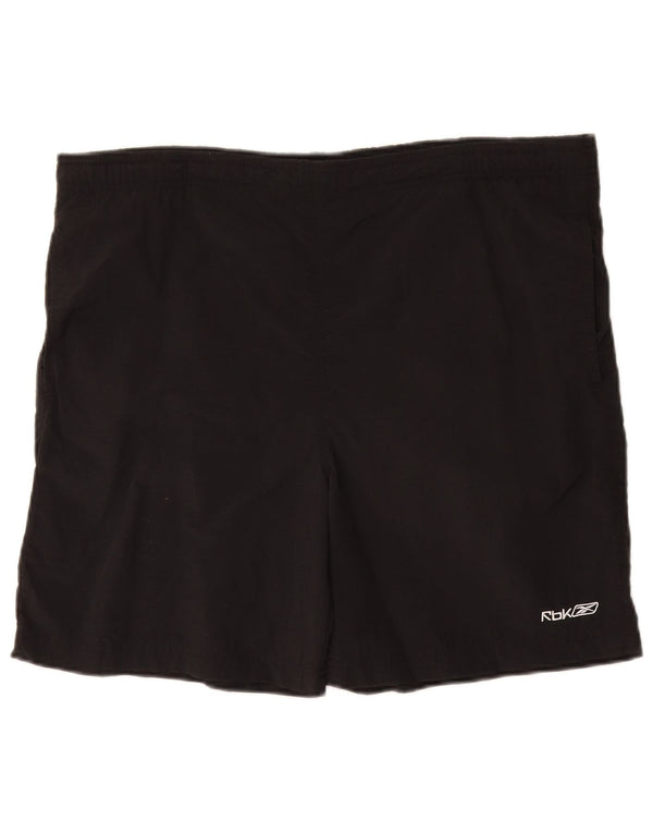 Shorts de natação masculinos Reebok grande nylon preto