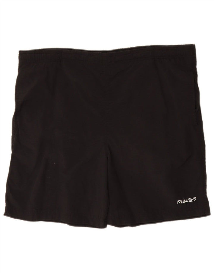 Shorts de natação masculinos Reebok grande nylon preto