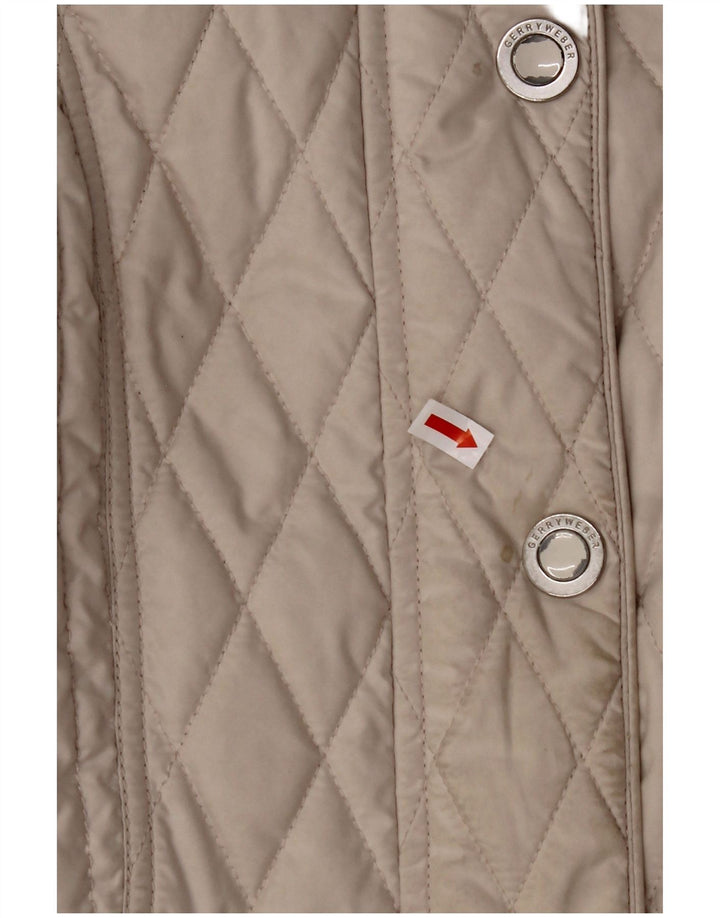 Jaqueta acolchoada feminina GERRY WEBER UK 14 grande bege
