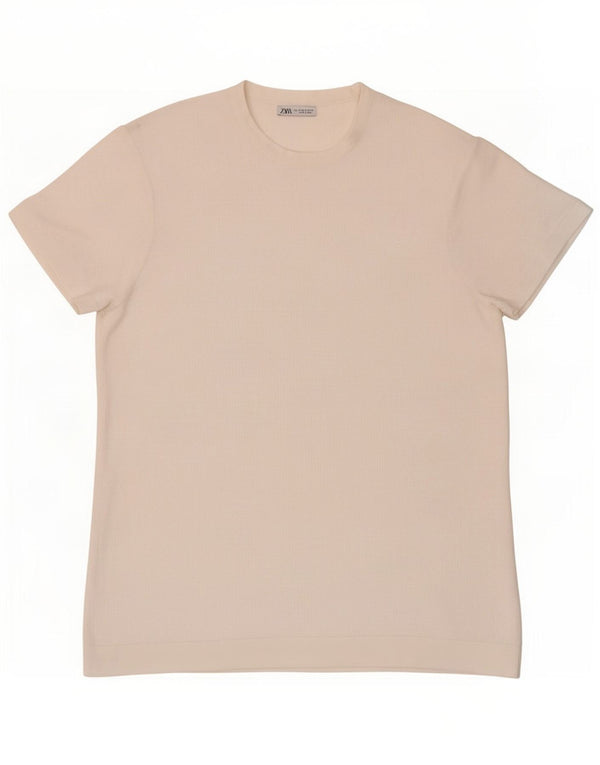 Camiseta masculina Zara Top pequeno branco