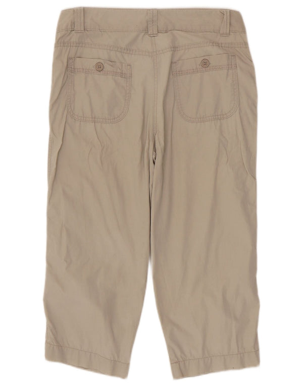 Calça capri feminina Marks & Spencer reta UK 10 pequena W30 L20 bege