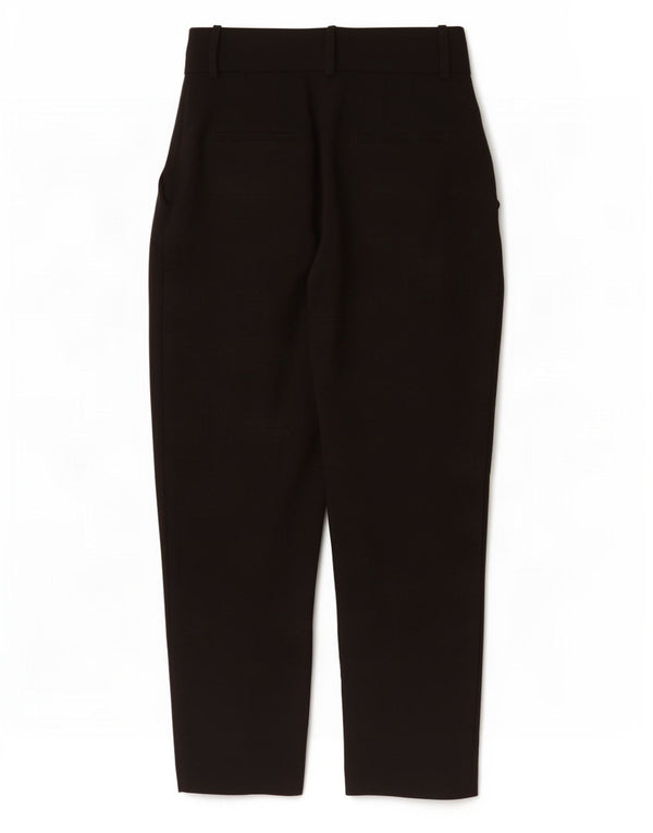Zara Calça feminina cintura alta com pregas médio W28 L28 poliéster preto