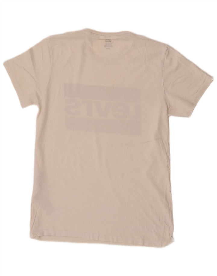 Camiseta gráfica masculina Levi's Top pequeno de algodão off white