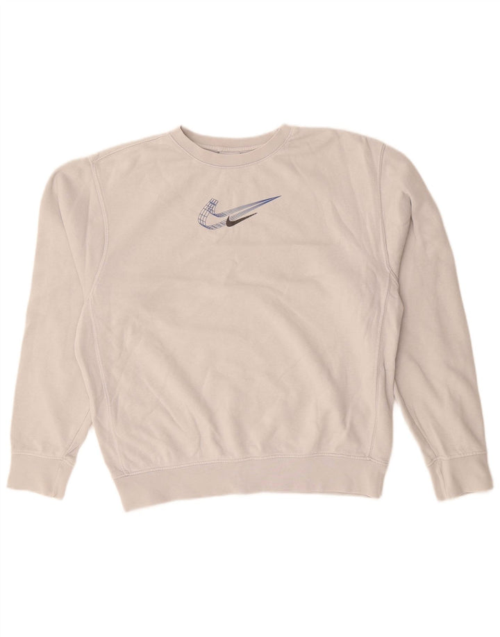 Moletom feminino Nike Jumper UK 8 pequeno cinza algodão