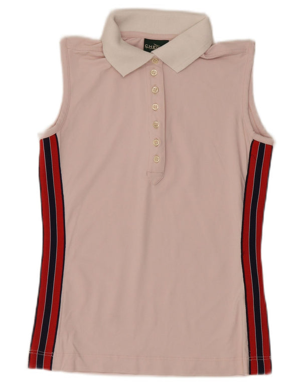 Camisa polo feminina sem mangas Chervo IT 42 médio rosa colorblock esportivo