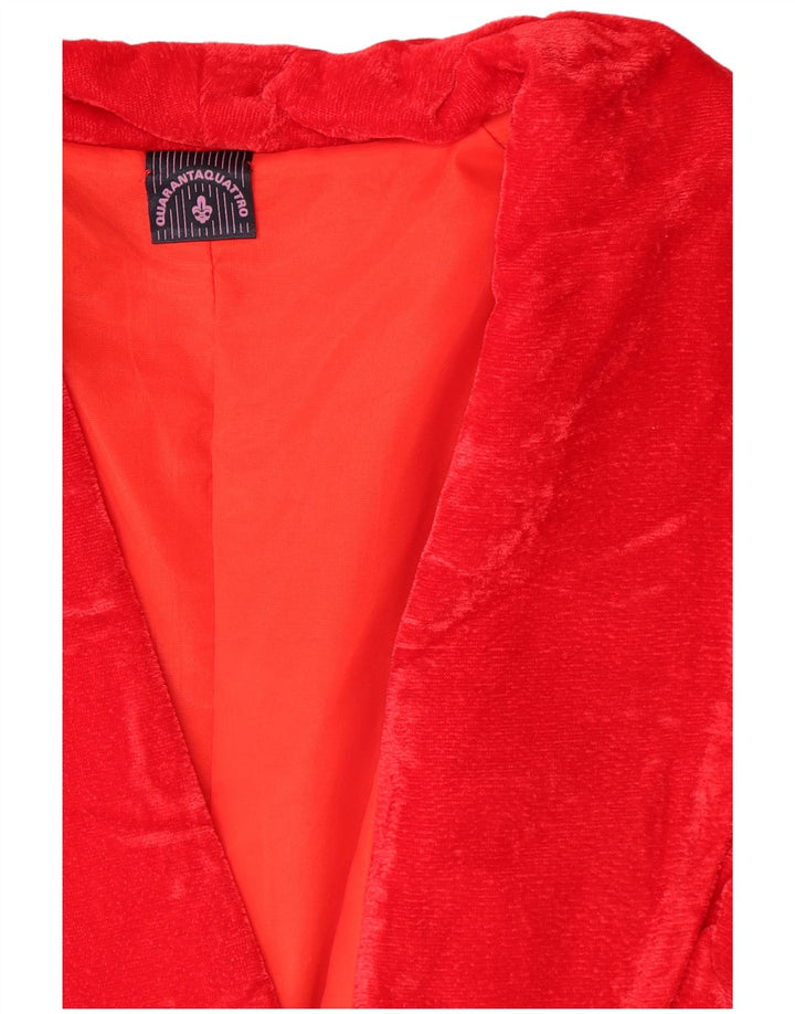 Casaco feminino vintage de veludo com peito duplo Reino Unido 12 vermelho médio
