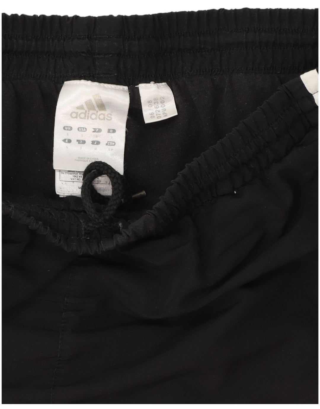 Calça de treino feminina Adidas UK 10 pequena poliéster preto