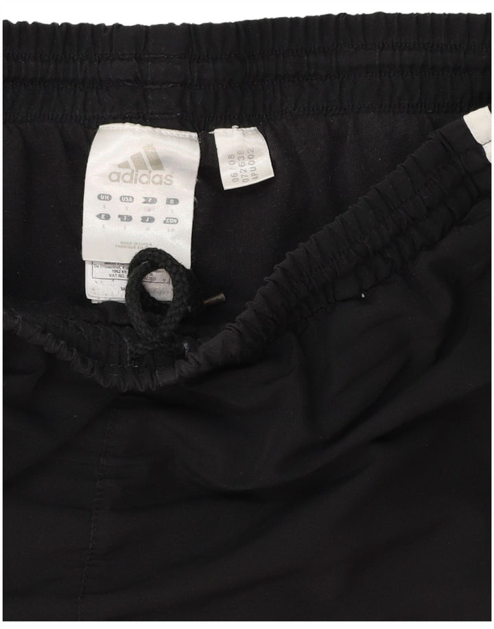 Calça de treino feminina Adidas UK 10 pequena poliéster preto