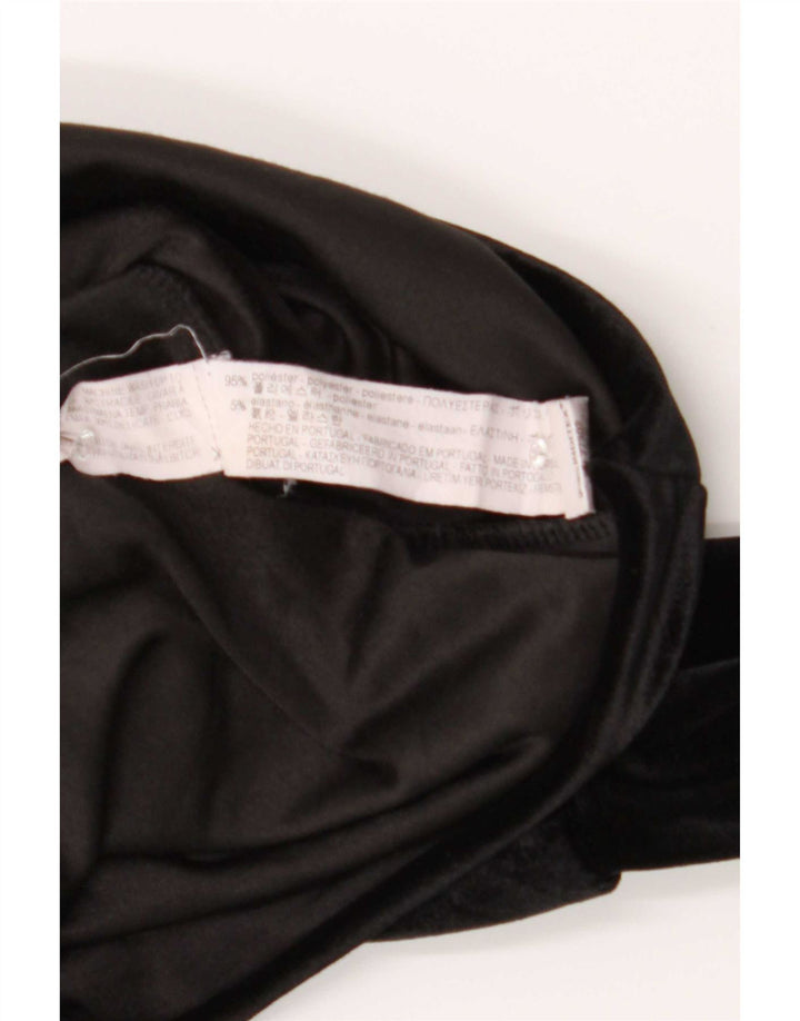 Vestido feminino Zara manga comprida, tamanho UK 16, grande, preto, poliéster