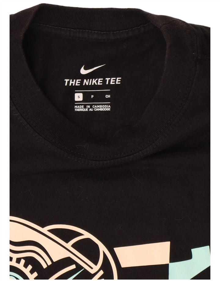 Camiseta Nike masculina gráfica top pequeno algodão preto
