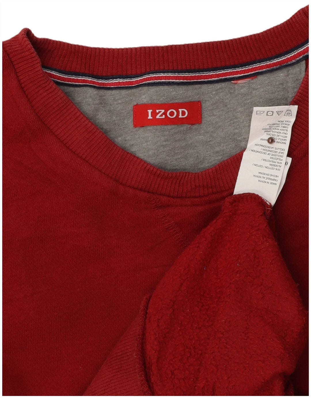 Izod moletom masculino jumper grande algodão vermelho