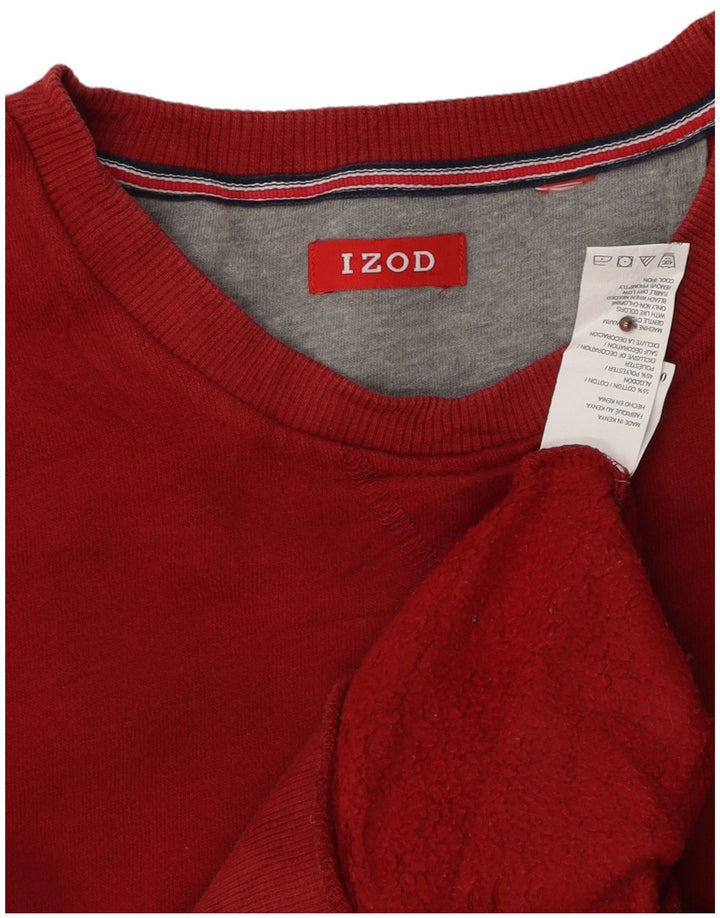 Izod moletom masculino jumper grande algodão vermelho