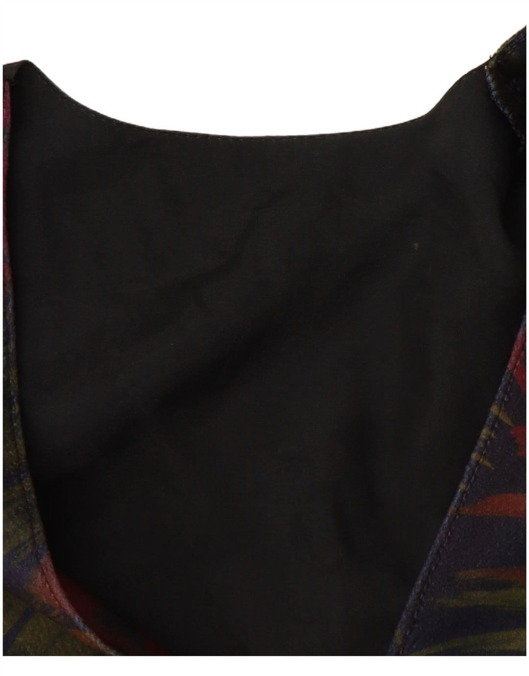 Colete feminino VINTAGE UK 12 médio azul marinho floral