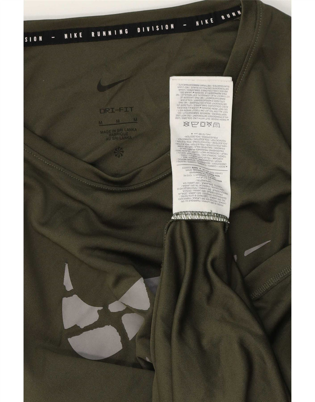 Nike Mens Running Graphic Camiseta Top Médio Verde Poliéster Esportes