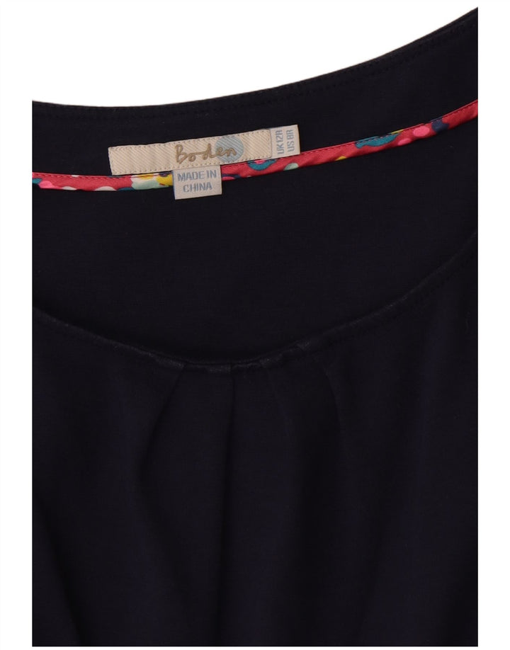 Vestido feminino Boden A-Line UK 12 algodão azul marinho médio