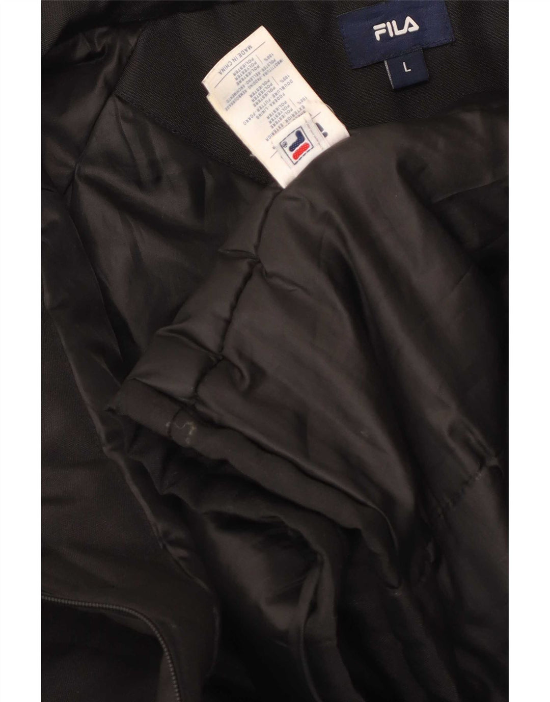 Jaqueta corta-vento masculina Fila com capuz UK 40 poliéster preto grande