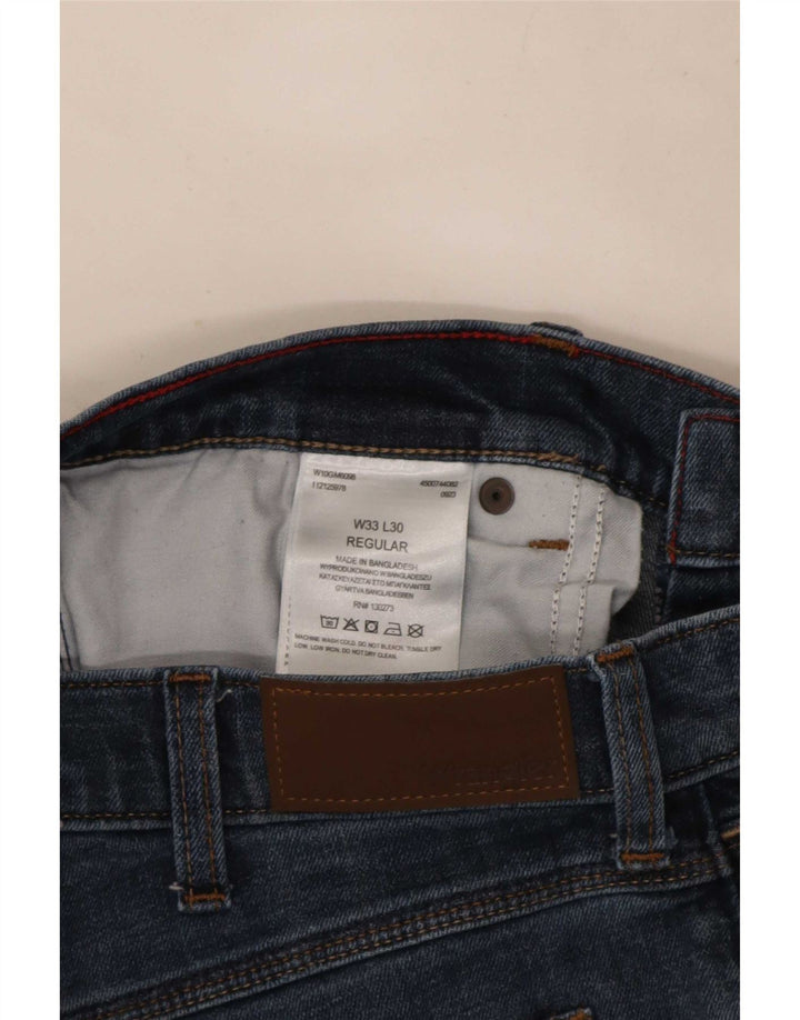 Wrangler Masculino Regular Straight Jeans W33 L30 Azul Algodão