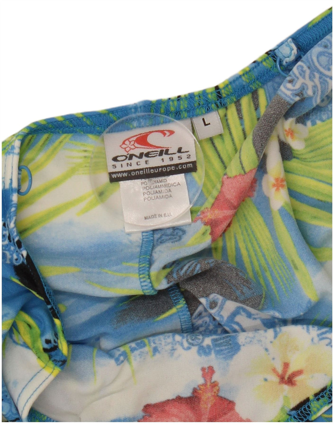 Vestido frente única feminino O'NEILL Reino Unido 14 grande poliamida floral multicolorida