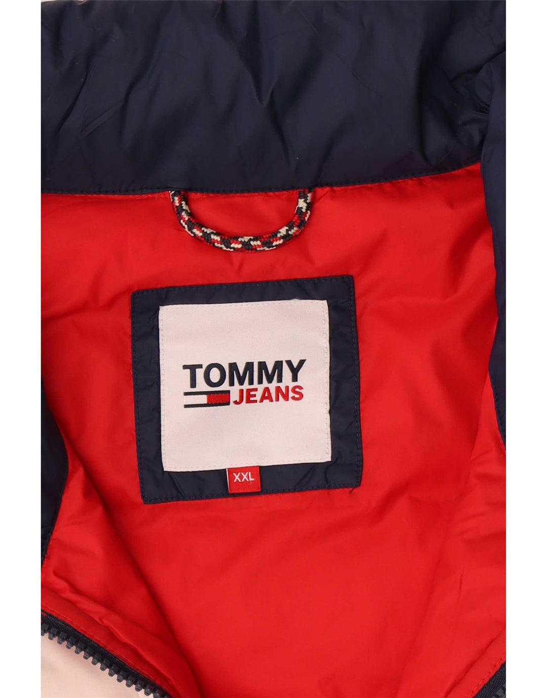 Jaqueta acolchoada masculina Tommy Hilfiger UK 44 2XL azul colorblock poliamida
