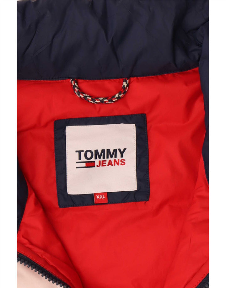 Jaqueta acolchoada masculina Tommy Hilfiger UK 44 2XL azul colorblock poliamida