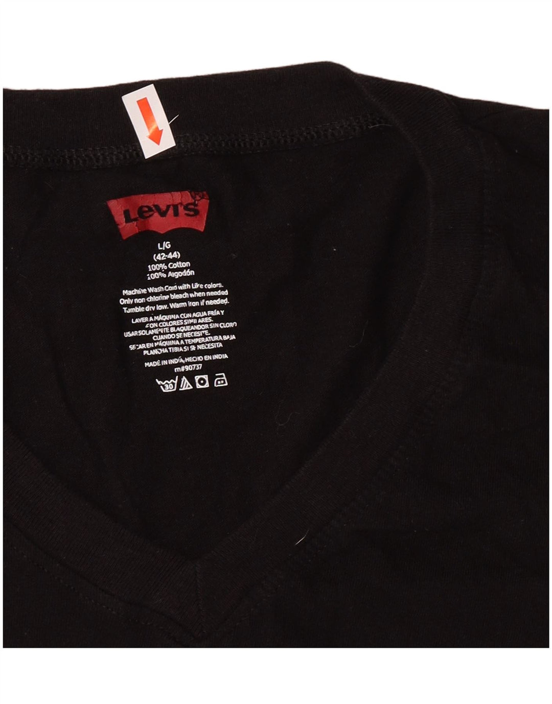 Camiseta feminina Levi's UK 16 grande algodão preto clássico