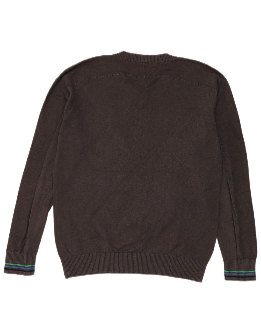 Suéter masculino Jack & Jones com decote em V de algodão cinza médio