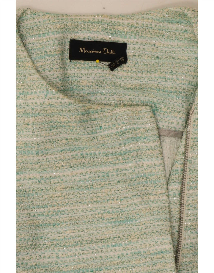 Jaqueta blazer feminina Massimo Dutti com zíper completo EU 38 pequena verde manchada