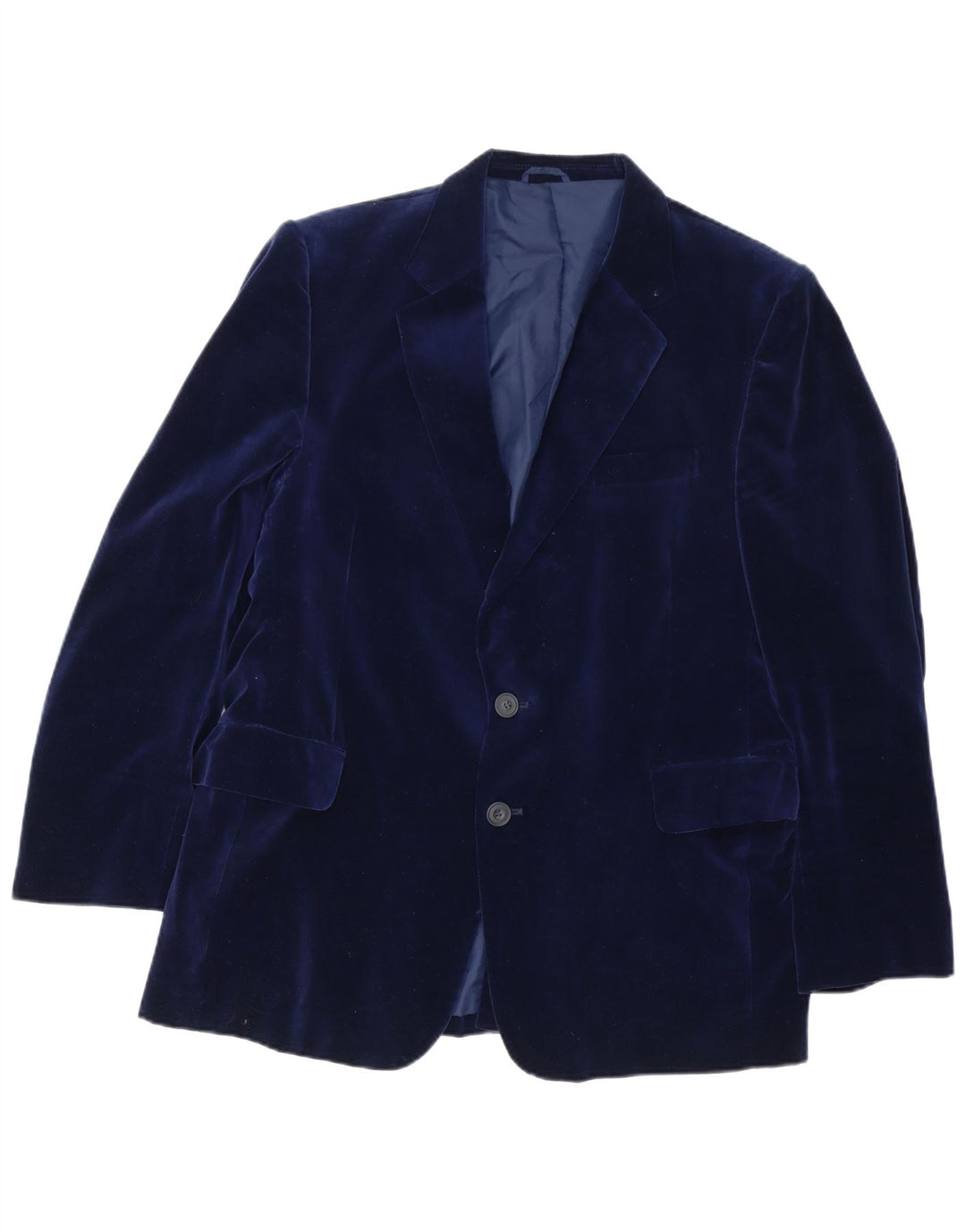 Jaqueta blazer de veludo masculina vintage com 2 botões IT 46 algodão azul marinho pequeno