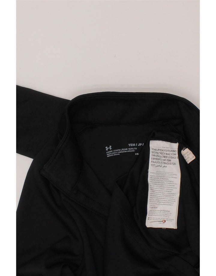 UNDER ARMOUR Meninos Heat Gear Pulôver Treino Top 7-8 Anos Pequeno Preto