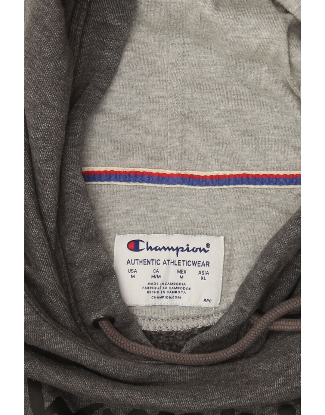 Jumper com capuz gráfico masculino Champion cinza médio manchado