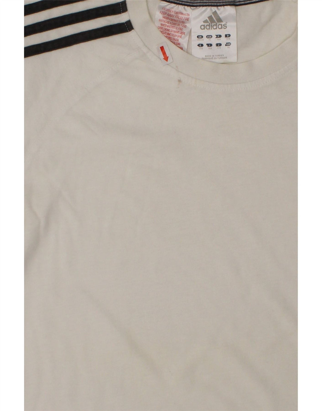 ADIDAS Boys T-Shirt Top 15-16 Years White Cotton Vintage Adidas and Second-Hand Adidas from Messina Hembry 