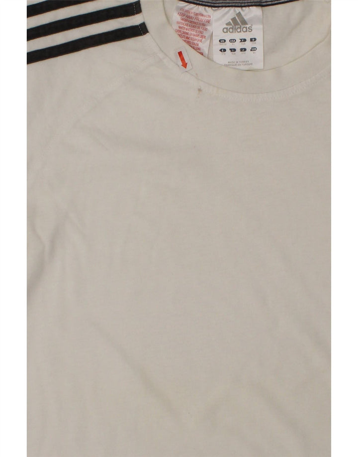 ADIDAS Boys T-Shirt Top 15-16 Years White Cotton Vintage Adidas and Second-Hand Adidas from Messina Hembry 