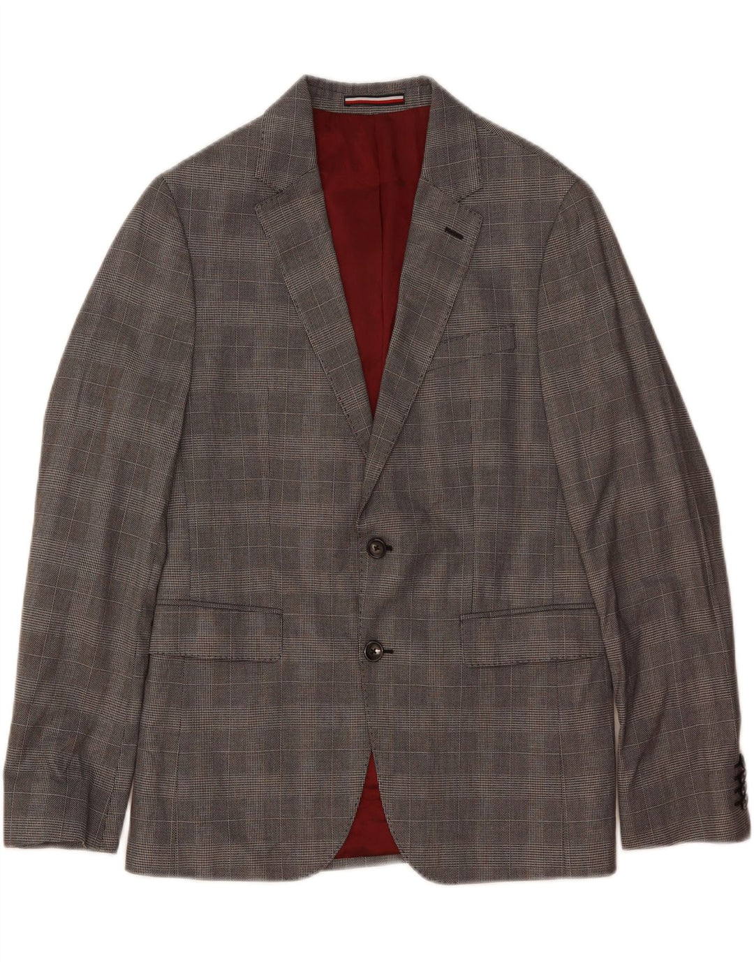 Jaqueta Blazer Masculina Tommy Hilfiger Tailored 2 Botões IT 48 Médio Cinza Xadrez