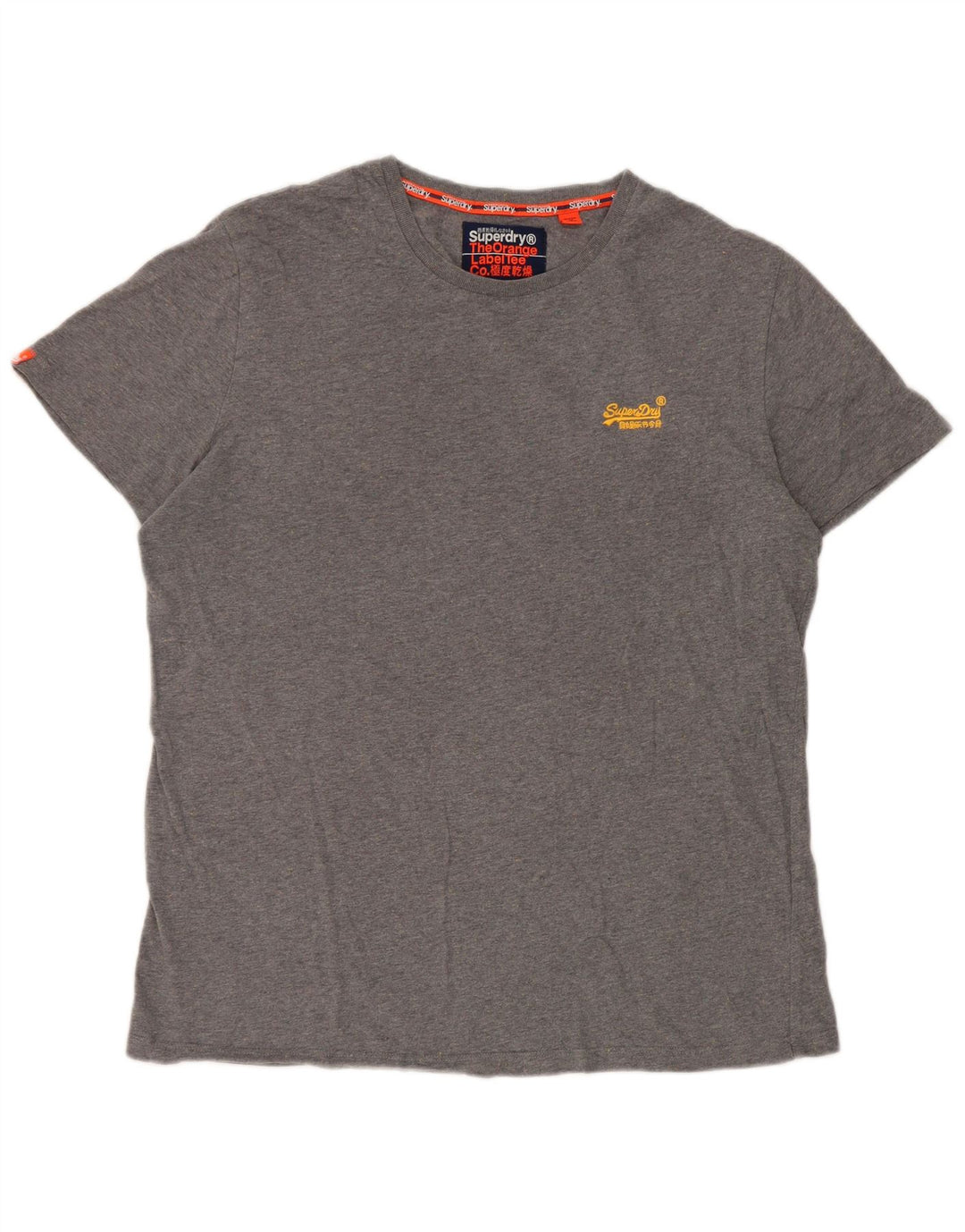 Camiseta masculina Superdry Top 2XL algodão manchado cinza