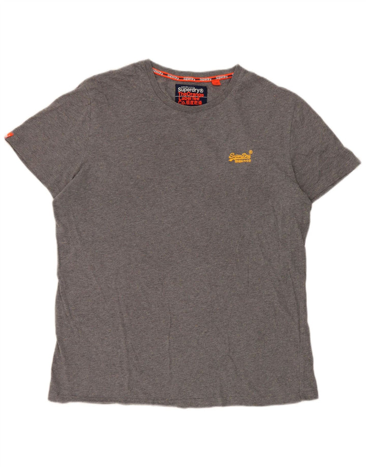 Camiseta masculina Superdry Top 2XL algodão manchado cinza