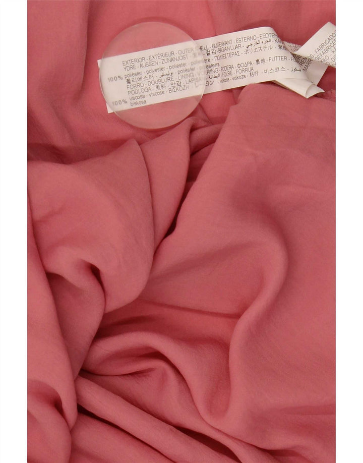 Vestido Maxi Halter Zara Feminino Reino Unido 12 Poliéster Rosa Médio
