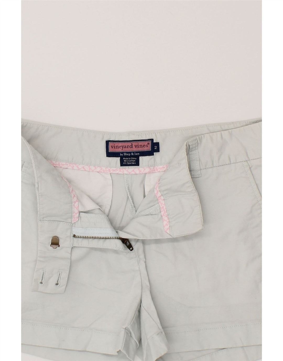 VINEYARD VINES Womens Chino Shorts US 2 XS W30 Grey Cotton Vintage Vineyard Vines and Second-Hand Vineyard Vines from Messina Hembry 