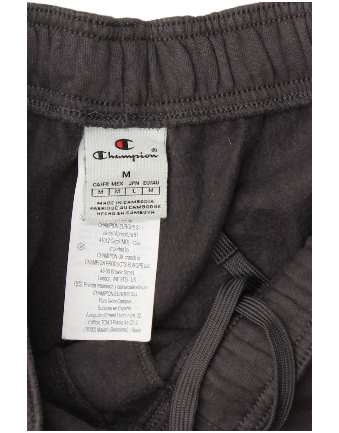 Calça feminina Champion com estampa gráfica UK 14 algodão cinza médio