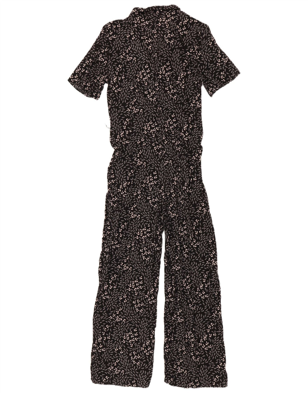 Zara Macacão feminino manga curta médio preto floral