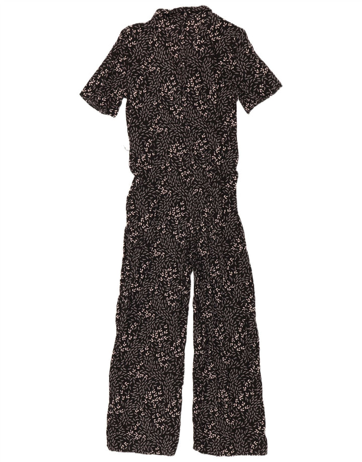 Zara Macacão feminino manga curta médio preto floral