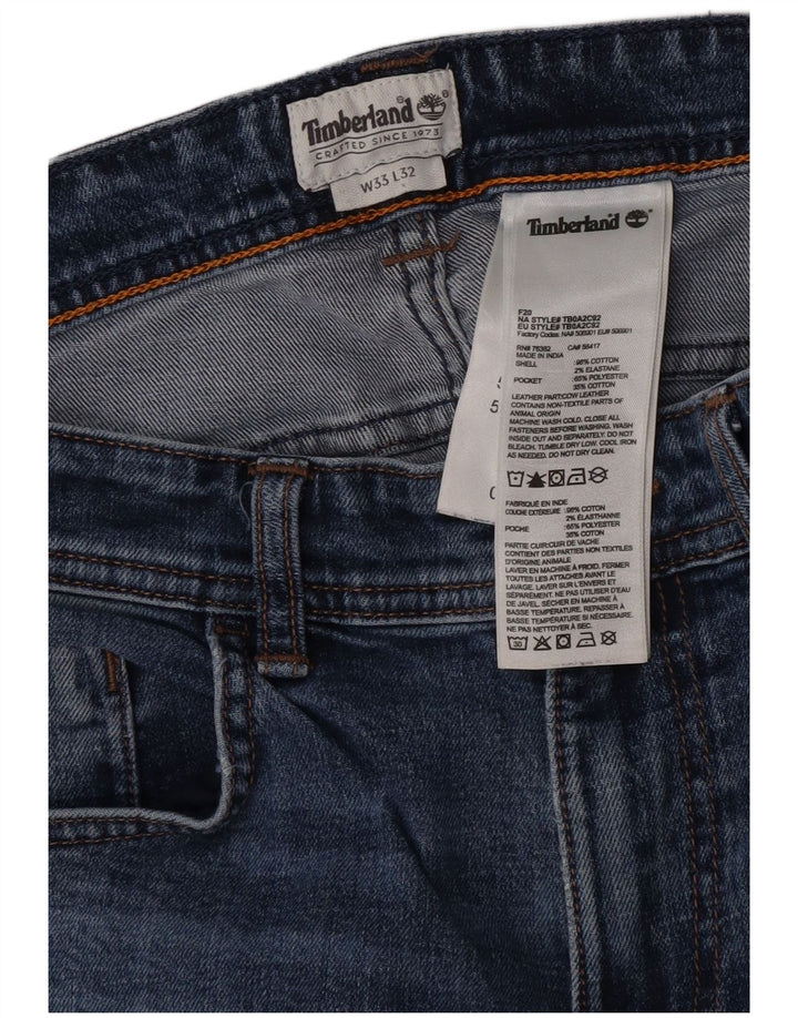 Timberland Mens Slim Jeans W33 L32 Azul Algodão