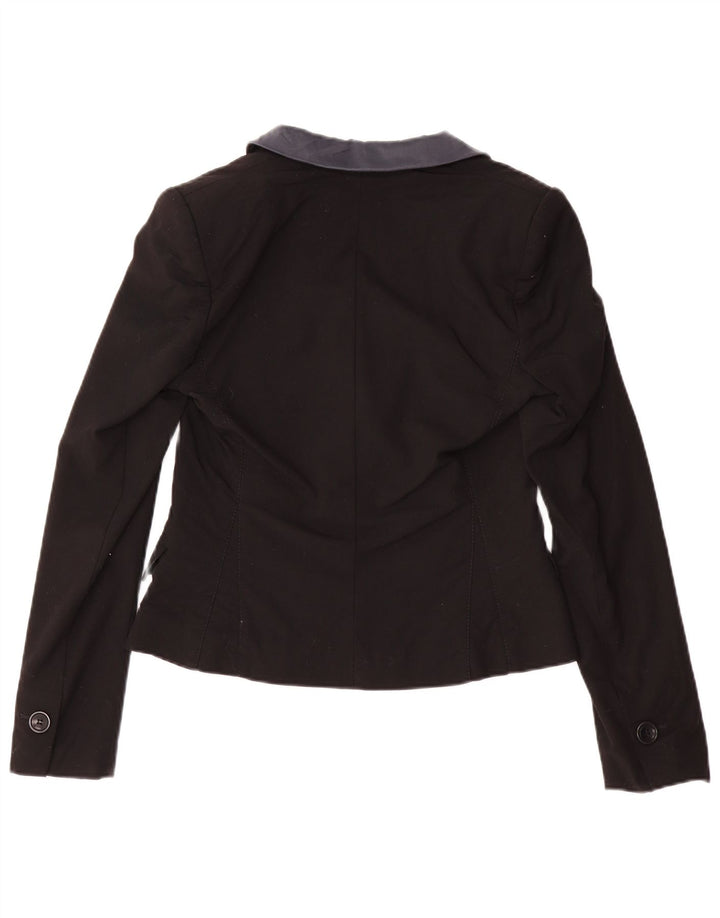 Jaqueta blazer feminina Karen Millen com 1 botão Reino Unido 10 pequena lã preta