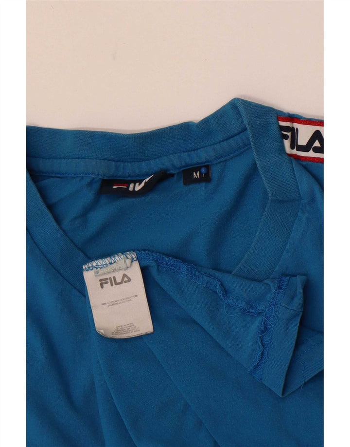 Fila Mens Graphic T-Shirt Top Médio Algodão Azul