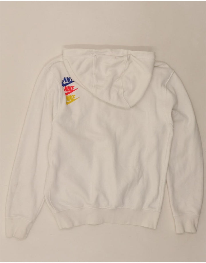 NIKE Mens Graphic Hoodie Jumper XS White Cotton Vintage Nike and Second-Hand Nike from Messina Hembry 
