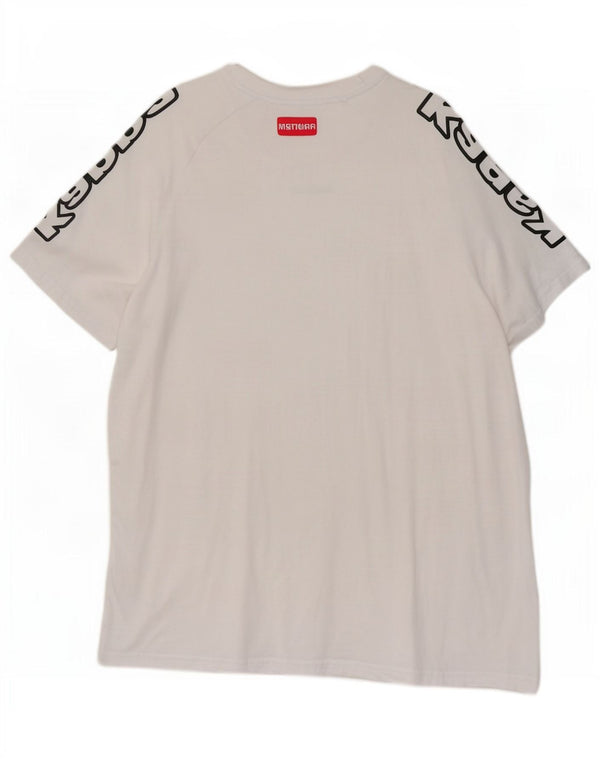 Camiseta gráfica masculina Kappa Top XL algodão branco