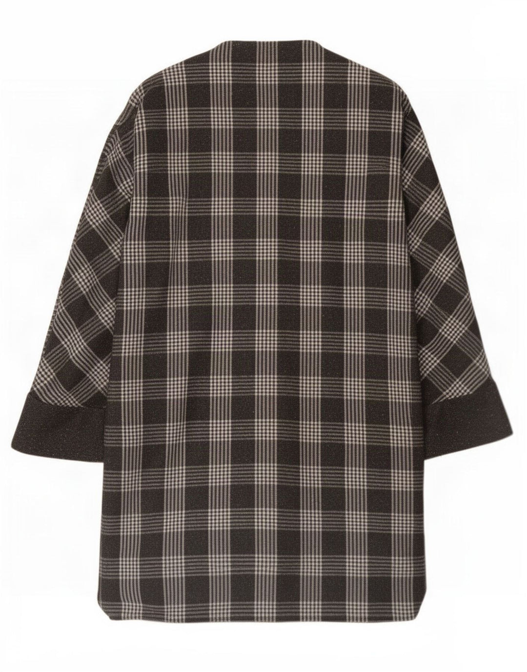 Sobretudo feminino vintage IT 48 XL cinza xadrez angorá
