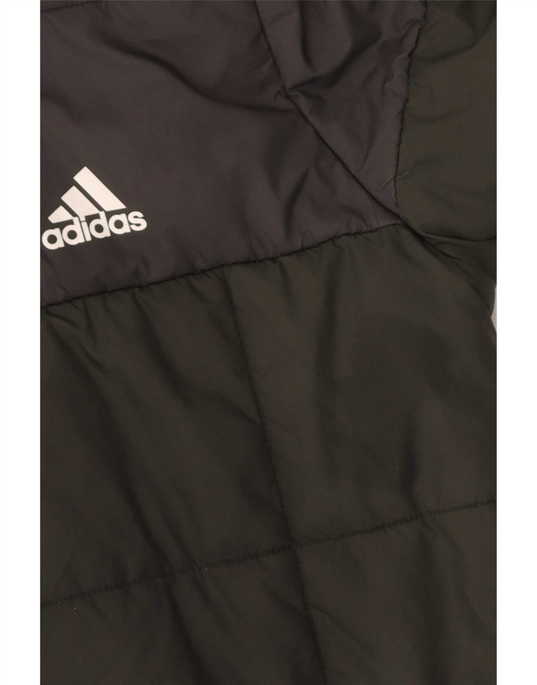 Jaqueta acolchoada com capuz para meninos Adidas 13-14 anos cáqui colorblock poliéster